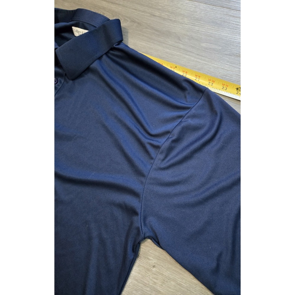 Collars and Co Dress Collar Polo Men's 2XL Blue Short Sleeve Shirt Performance - Picture 9 of 12